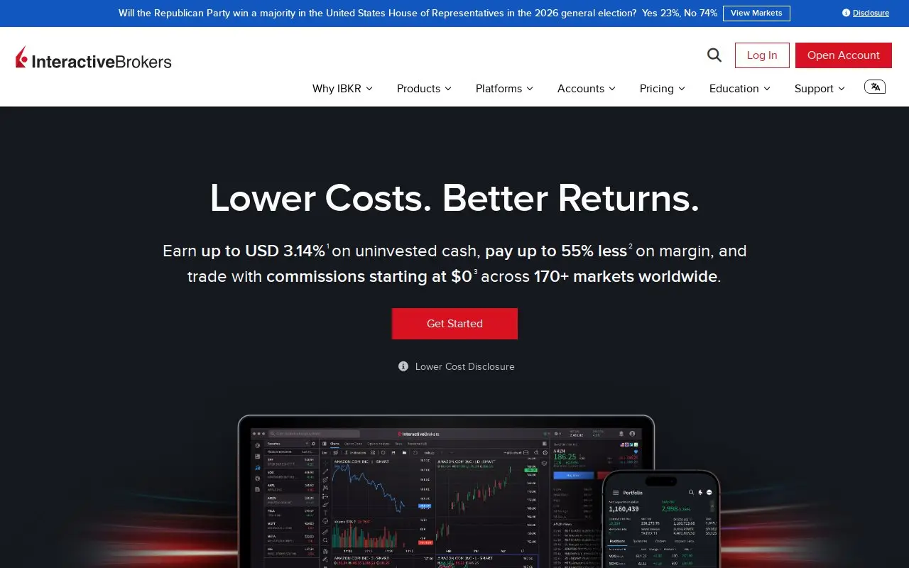 Landing page screenshot