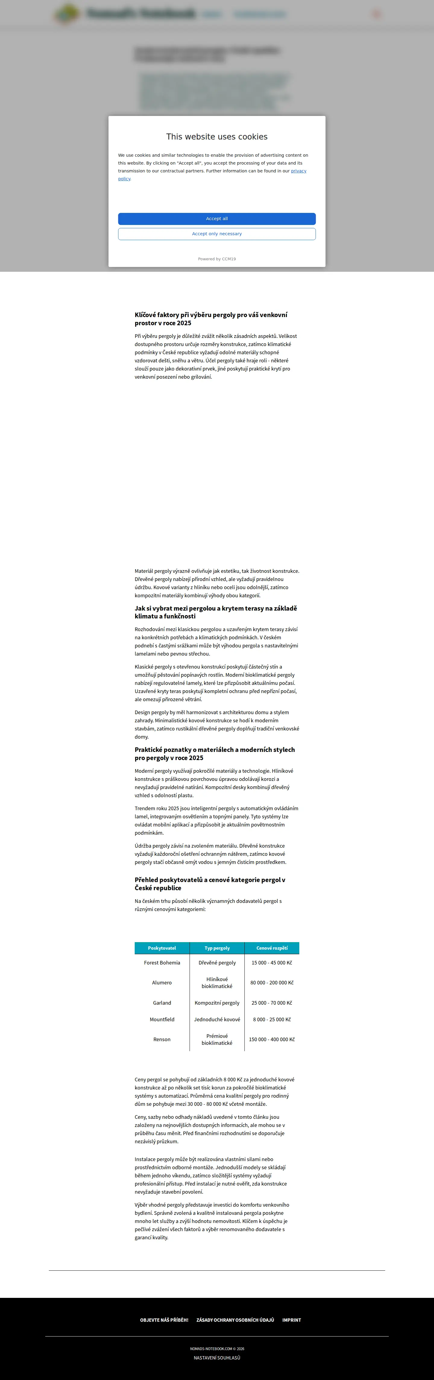 Landing page screenshot