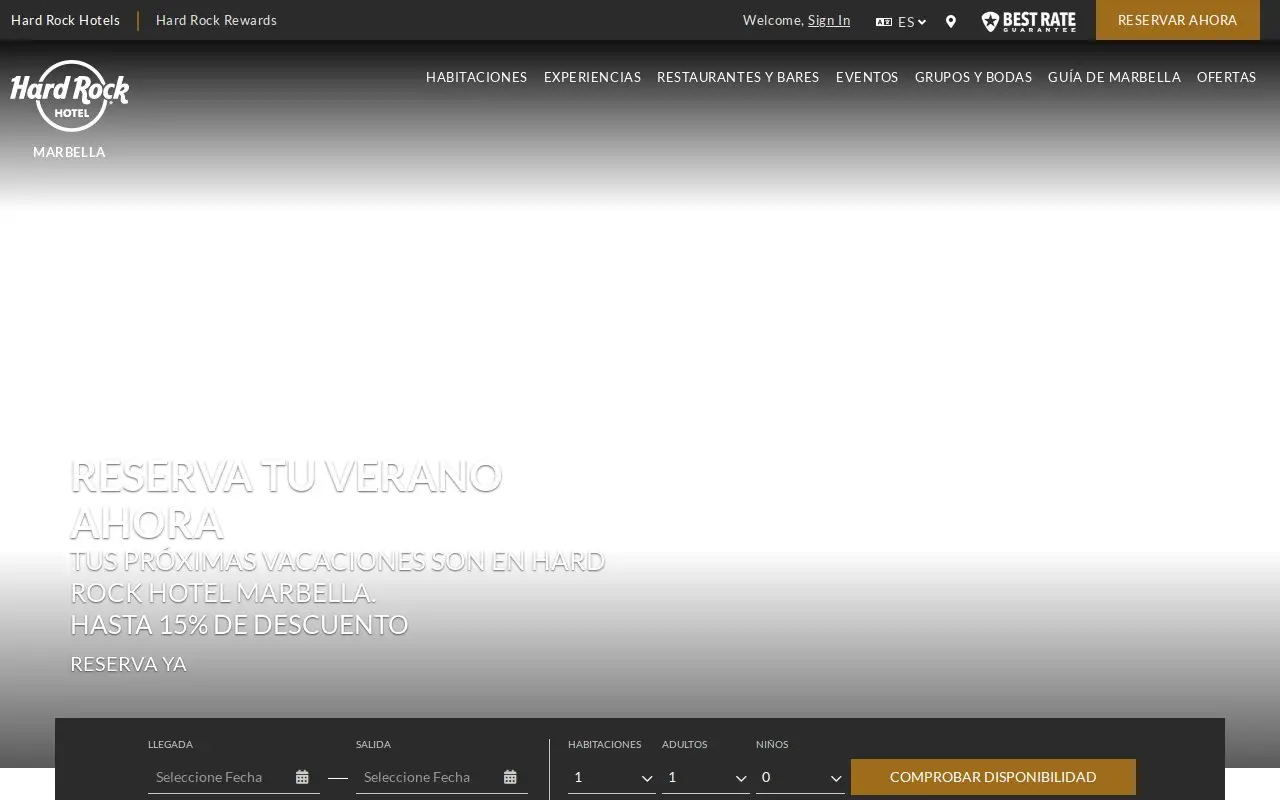 Landing page screenshot