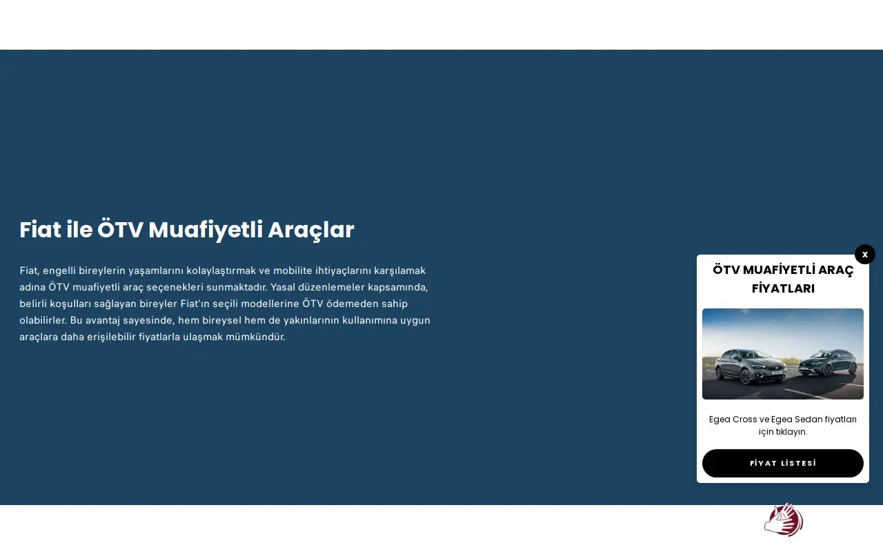 Landing page screenshot