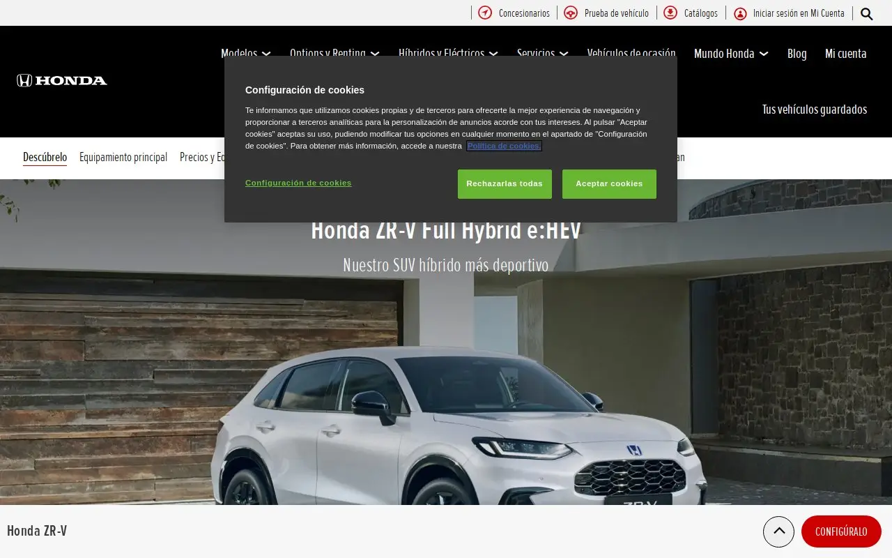 Landing page screenshot