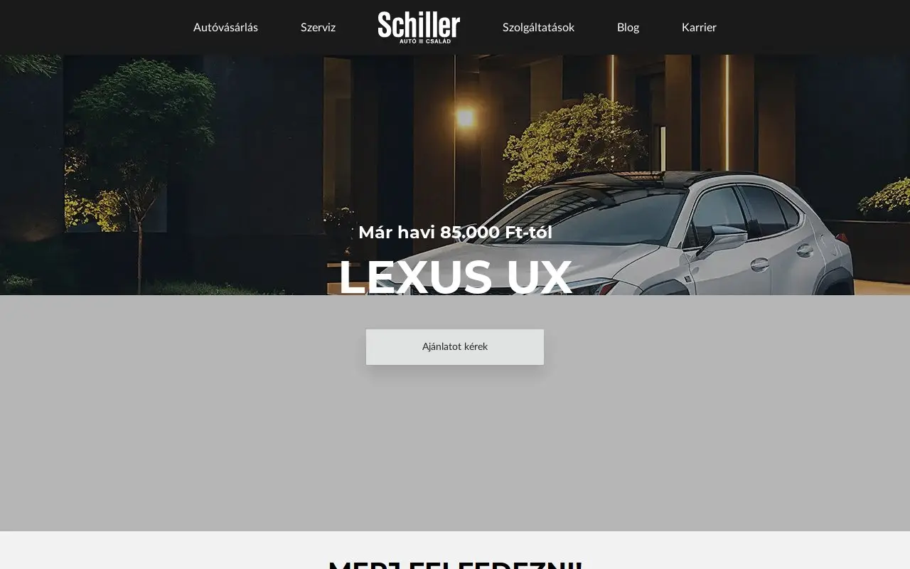 Landing page screenshot