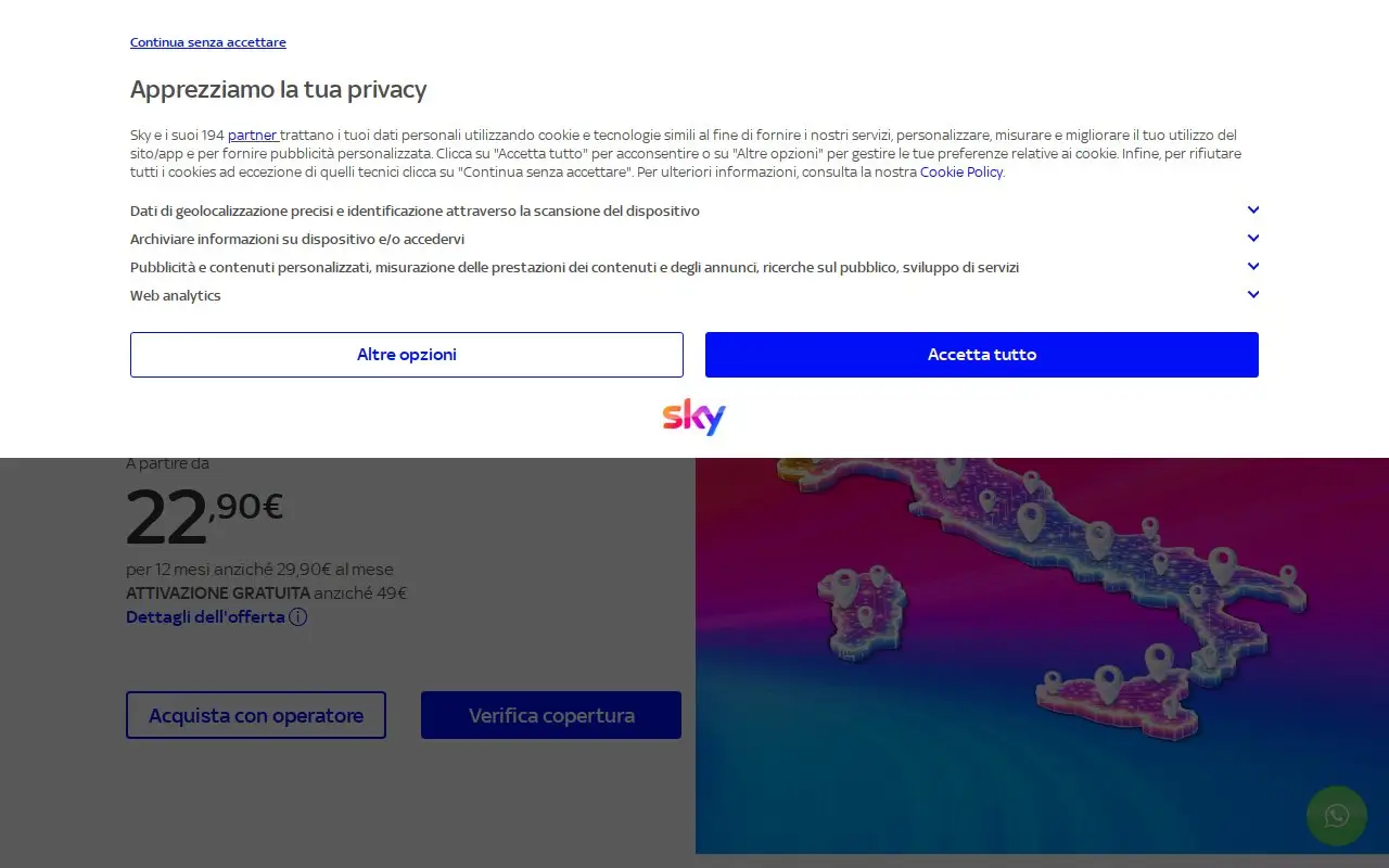 Landing page screenshot