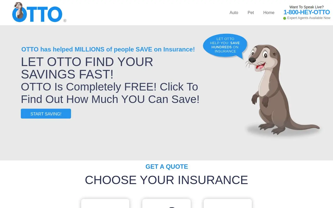 Landing page screenshot