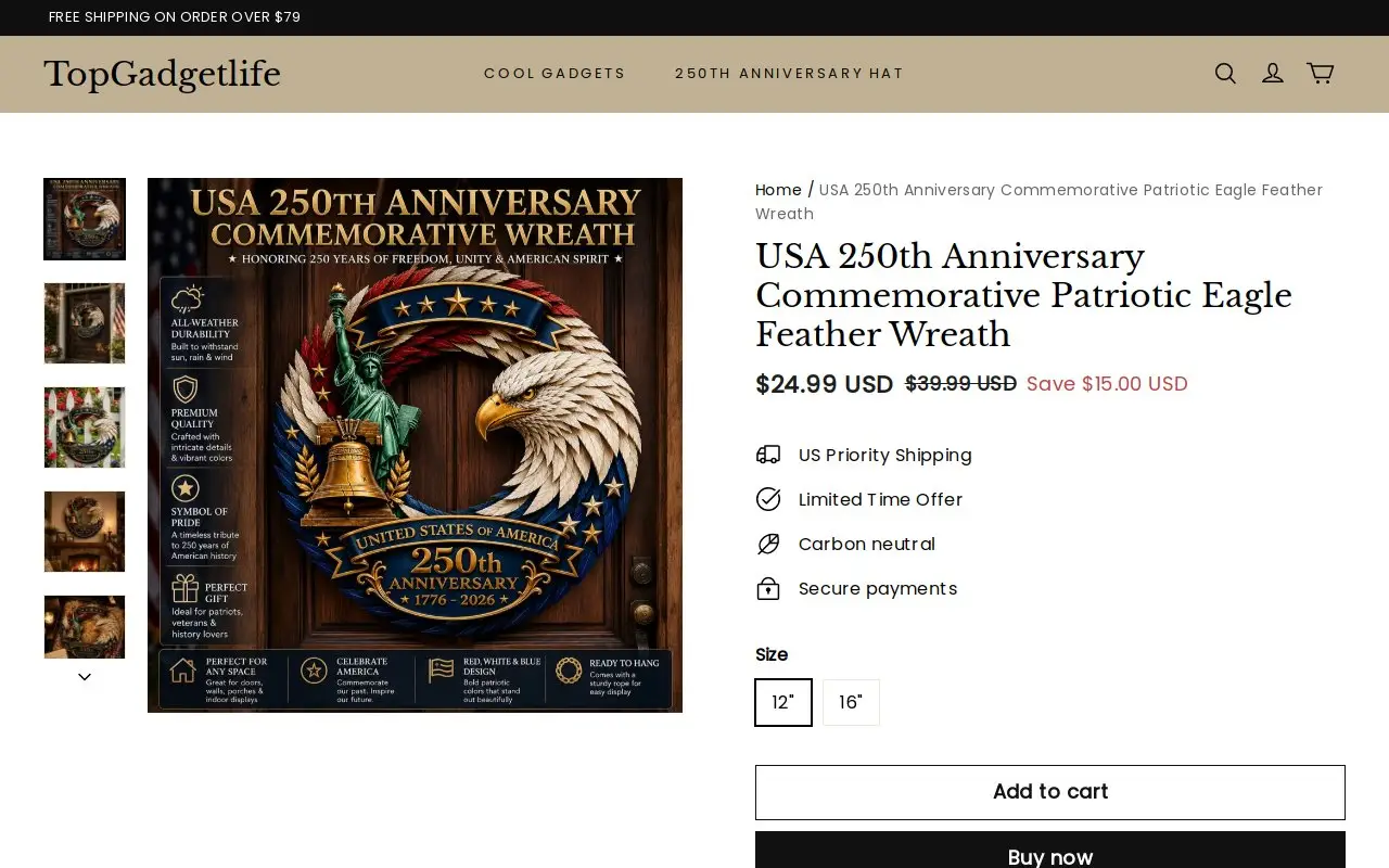 Landing page screenshot