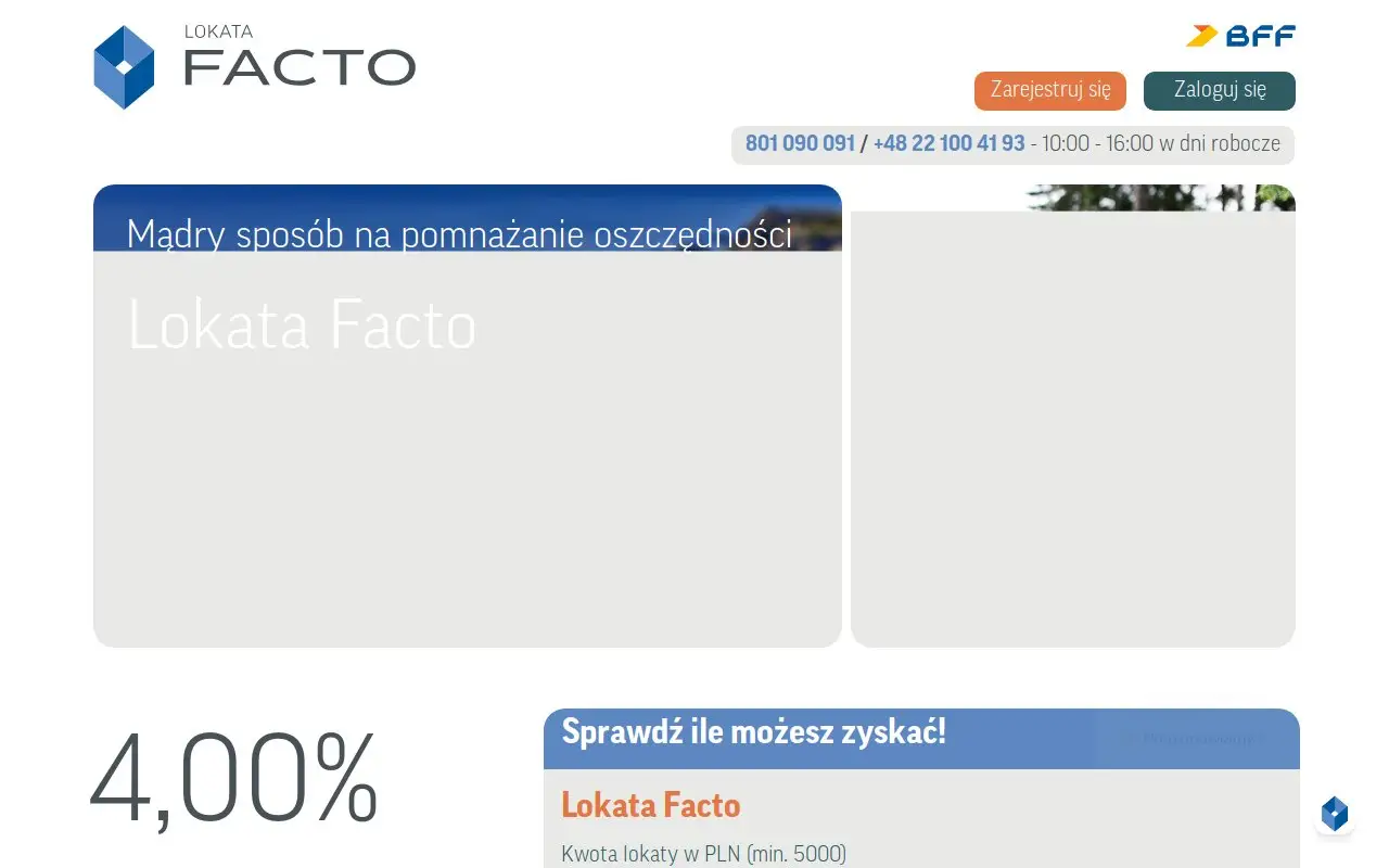 Landing page screenshot