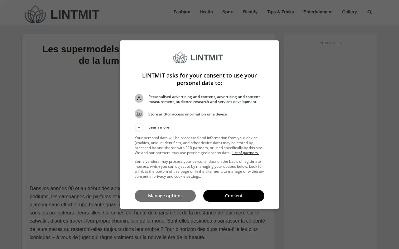Landing page screenshot