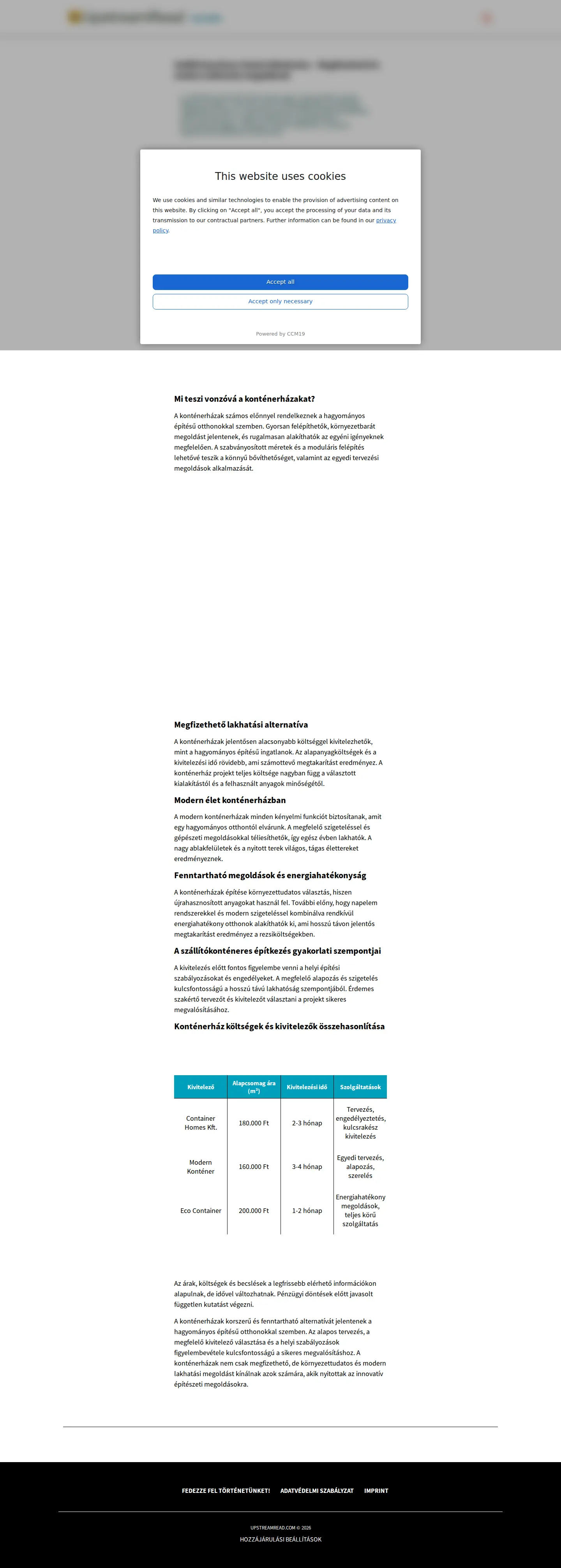 Landing page screenshot