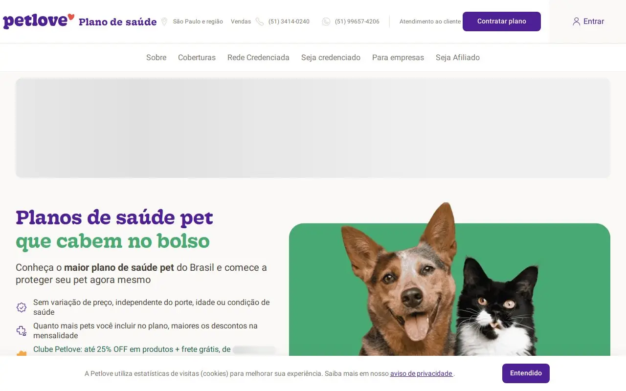Landing page screenshot
