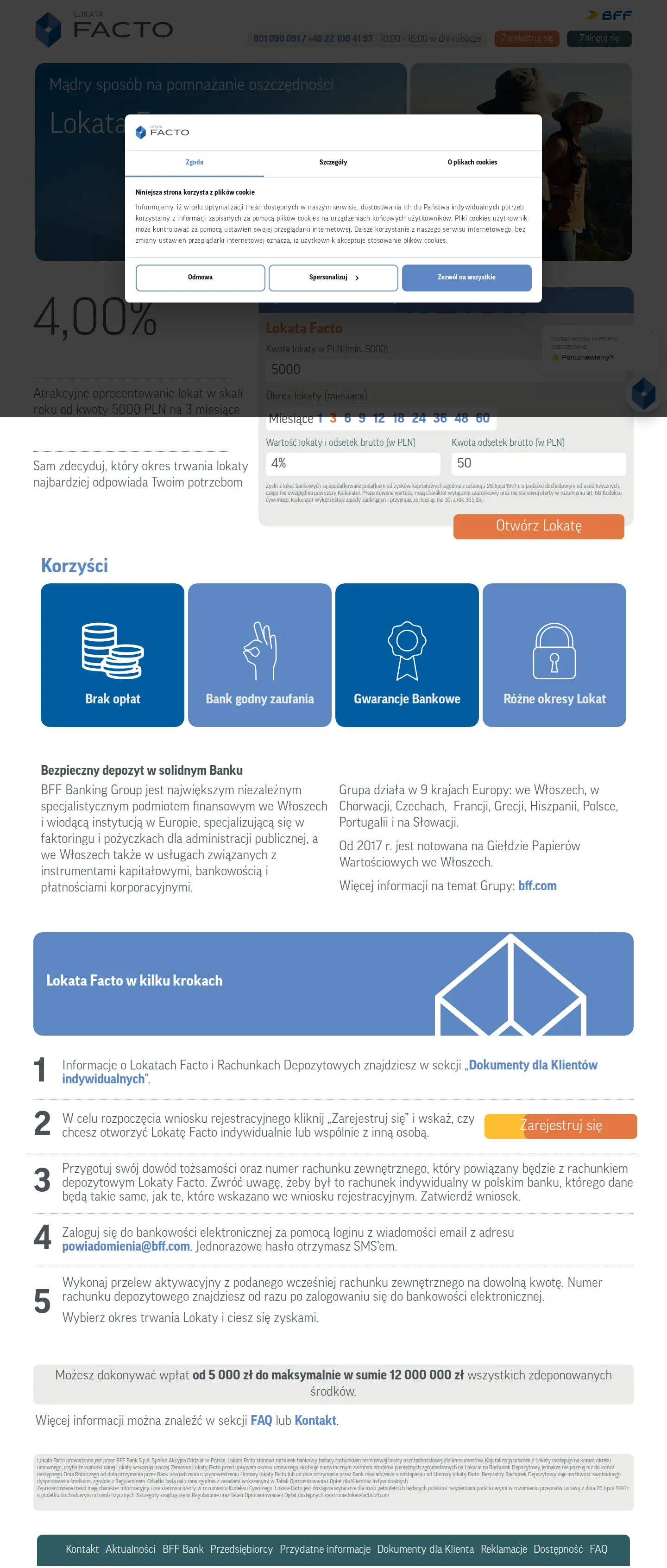 Landing page screenshot