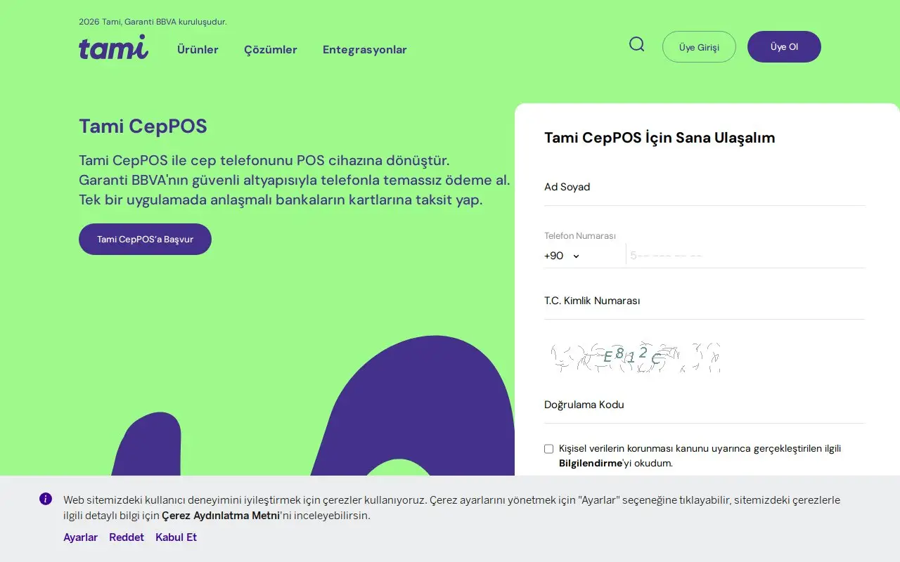 Landing page screenshot