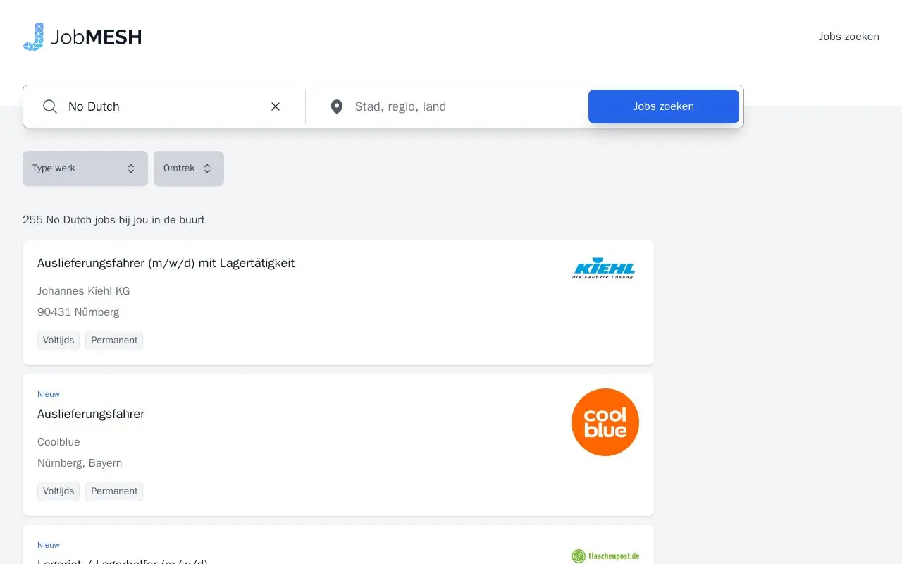 Landing page screenshot