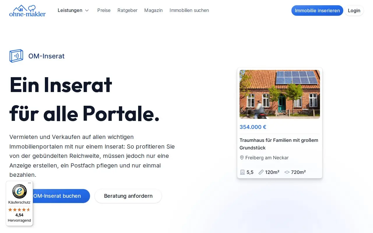 Landing page screenshot