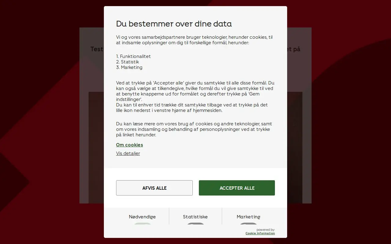 Landing page screenshot