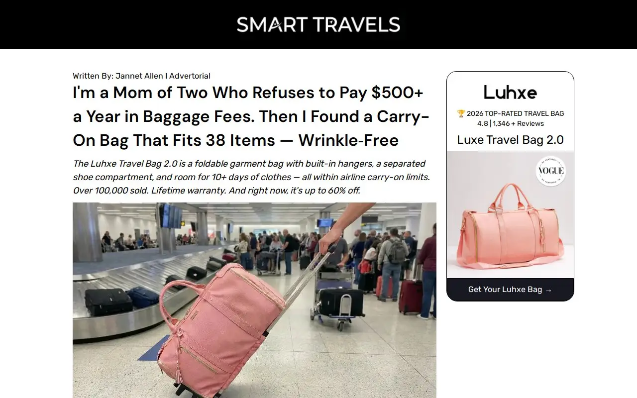 Landing page screenshot