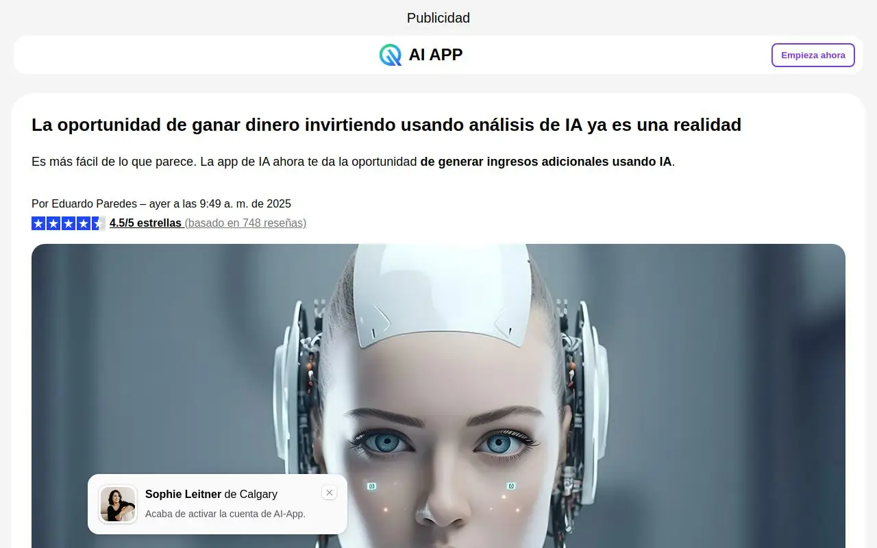 Landing page screenshot