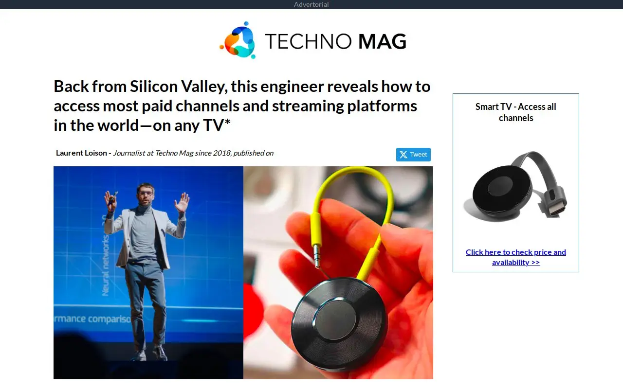 Landing page screenshot