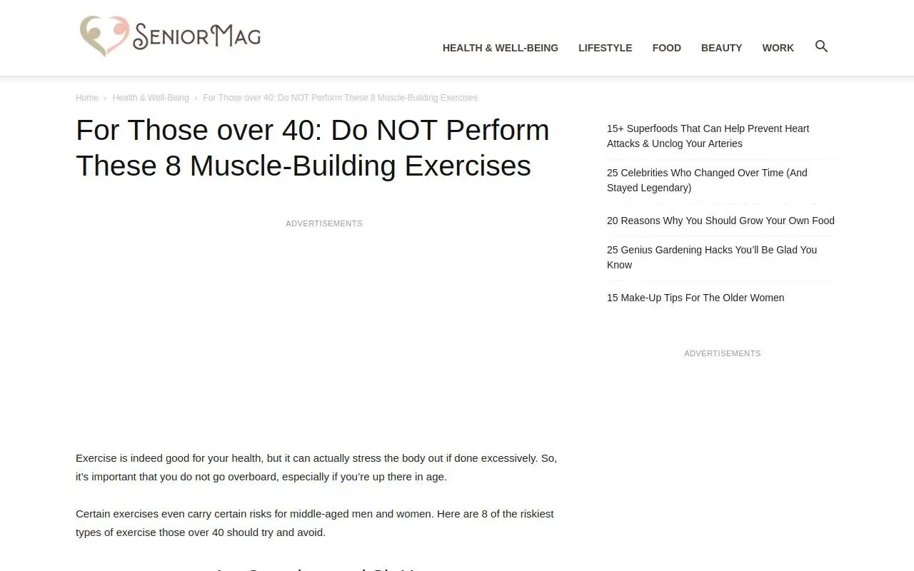 Landing page screenshot