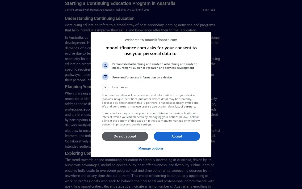 Landing page screenshot