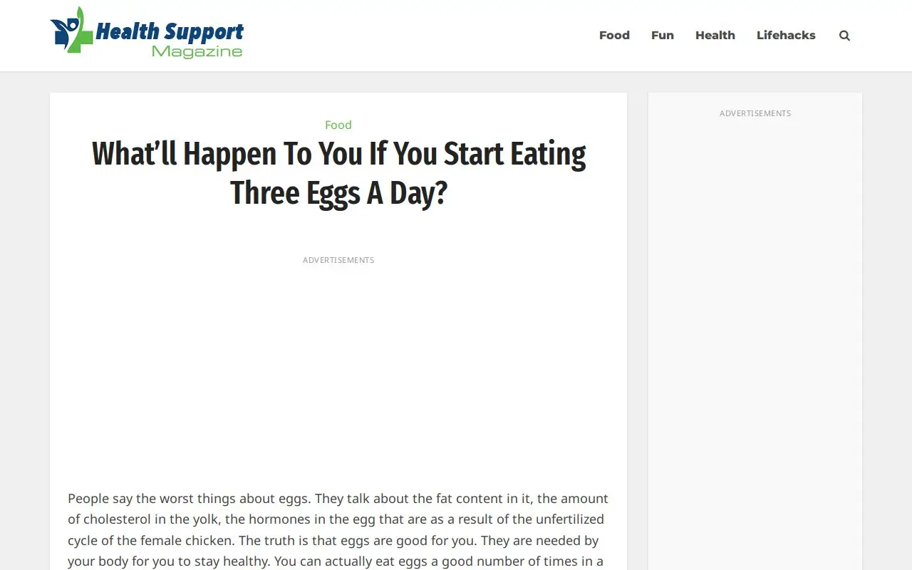 Landing page screenshot