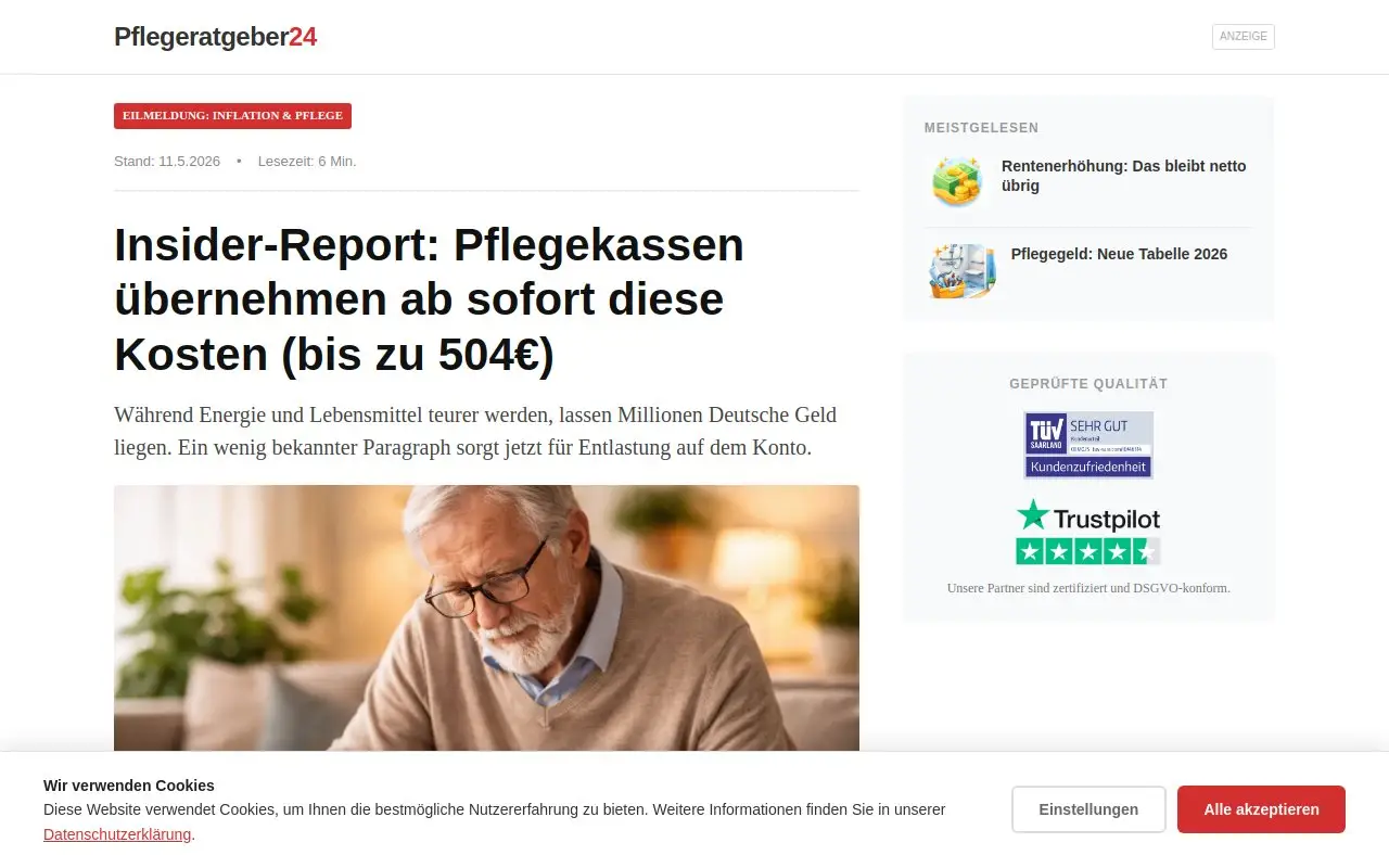 Landing page screenshot
