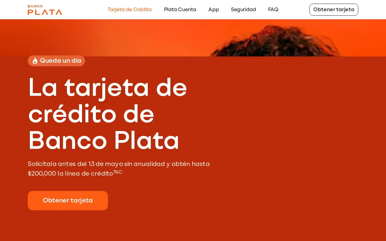 Landing page screenshot