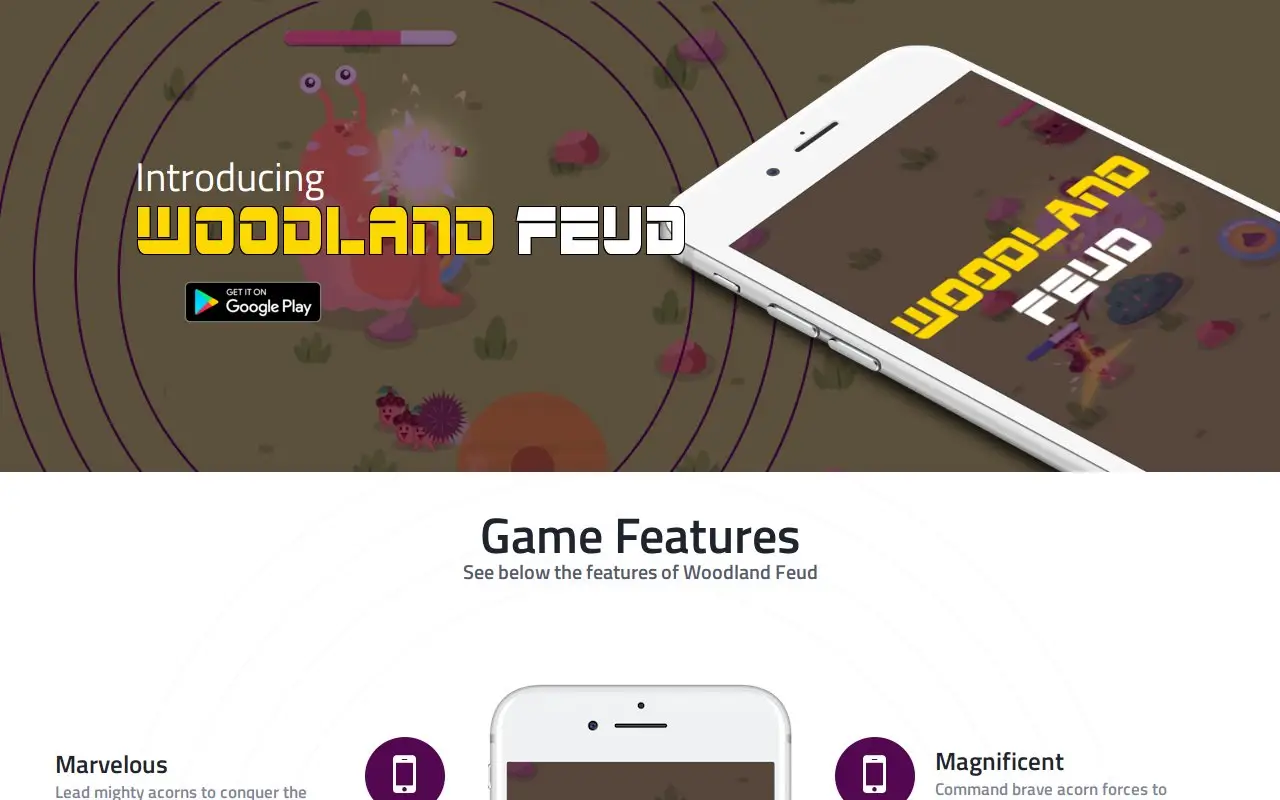 Landing page screenshot
