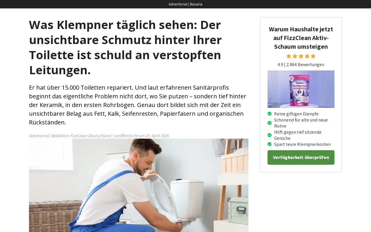 Landing page screenshot