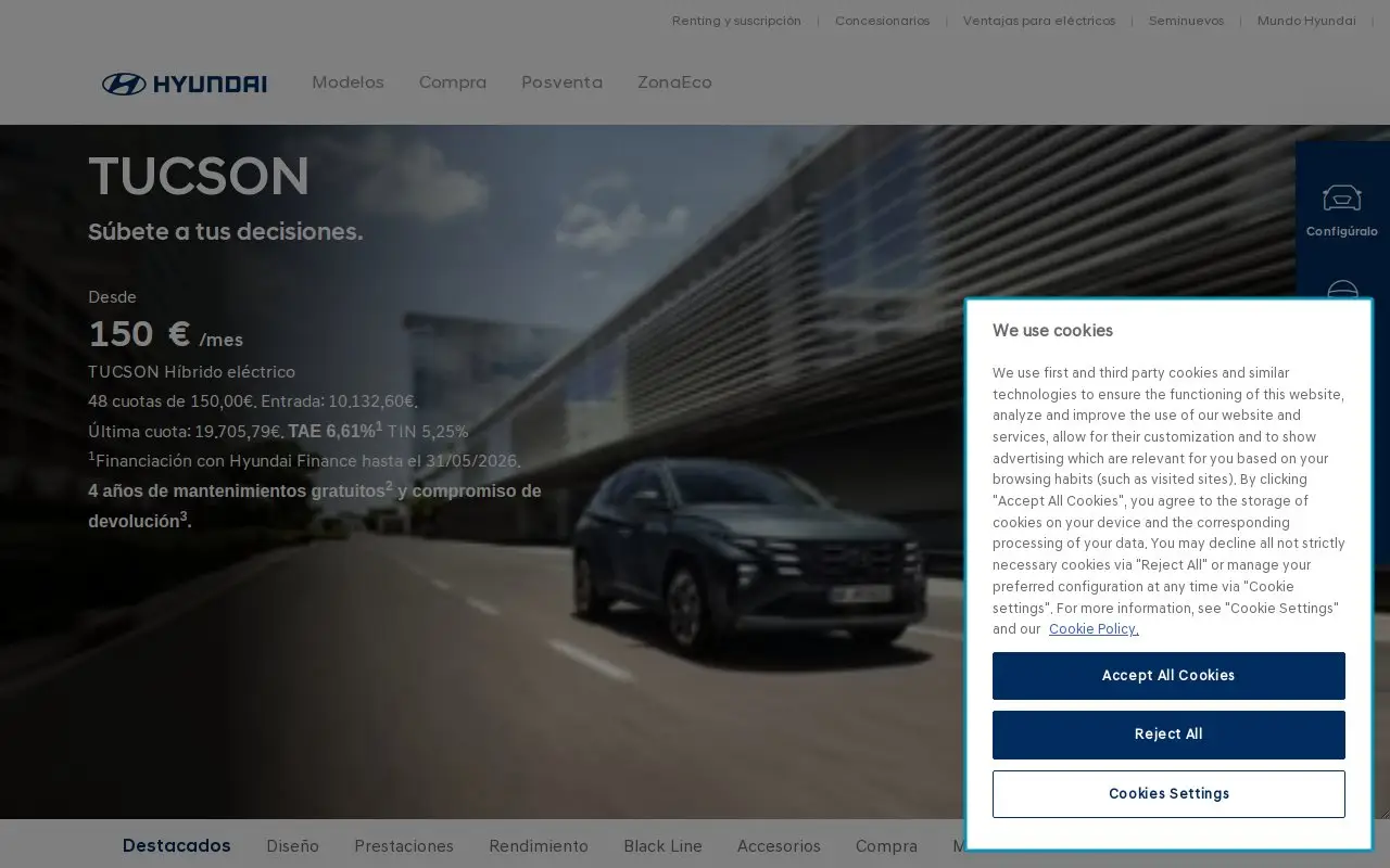 Landing page screenshot