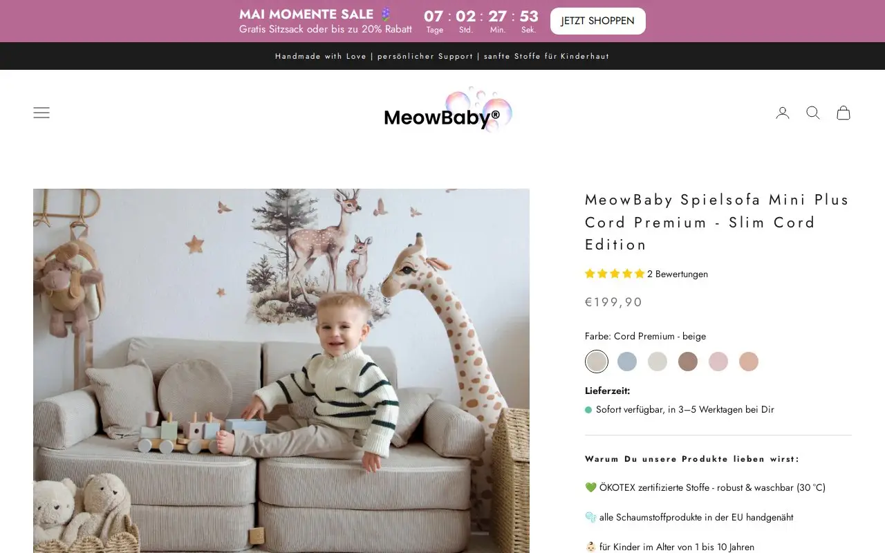Landing page screenshot