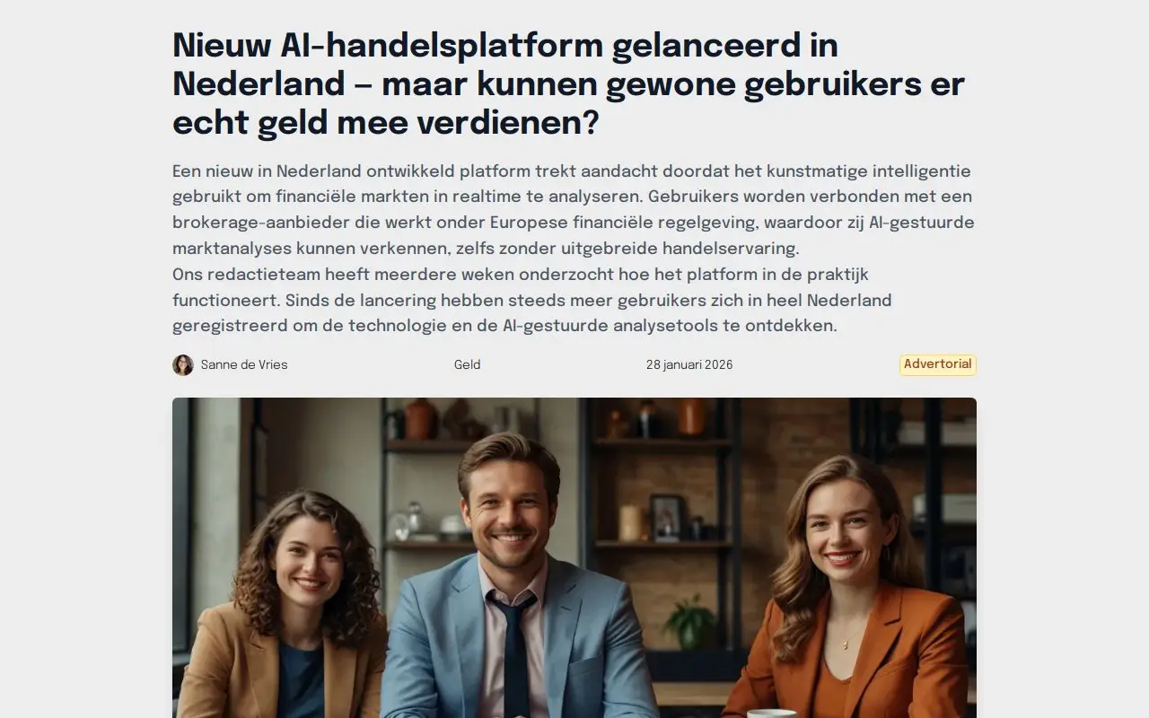 Landing page screenshot