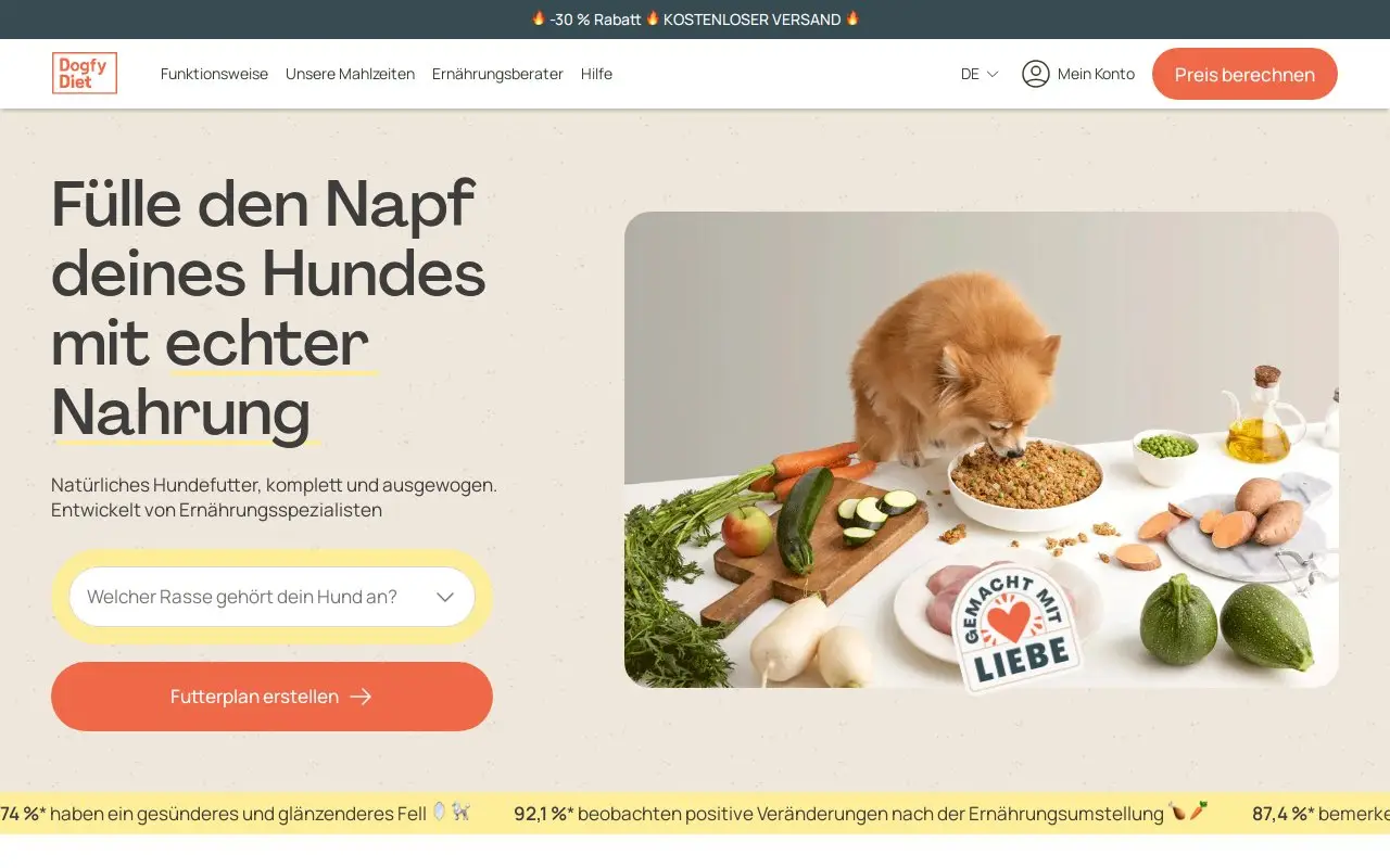 Landing page screenshot