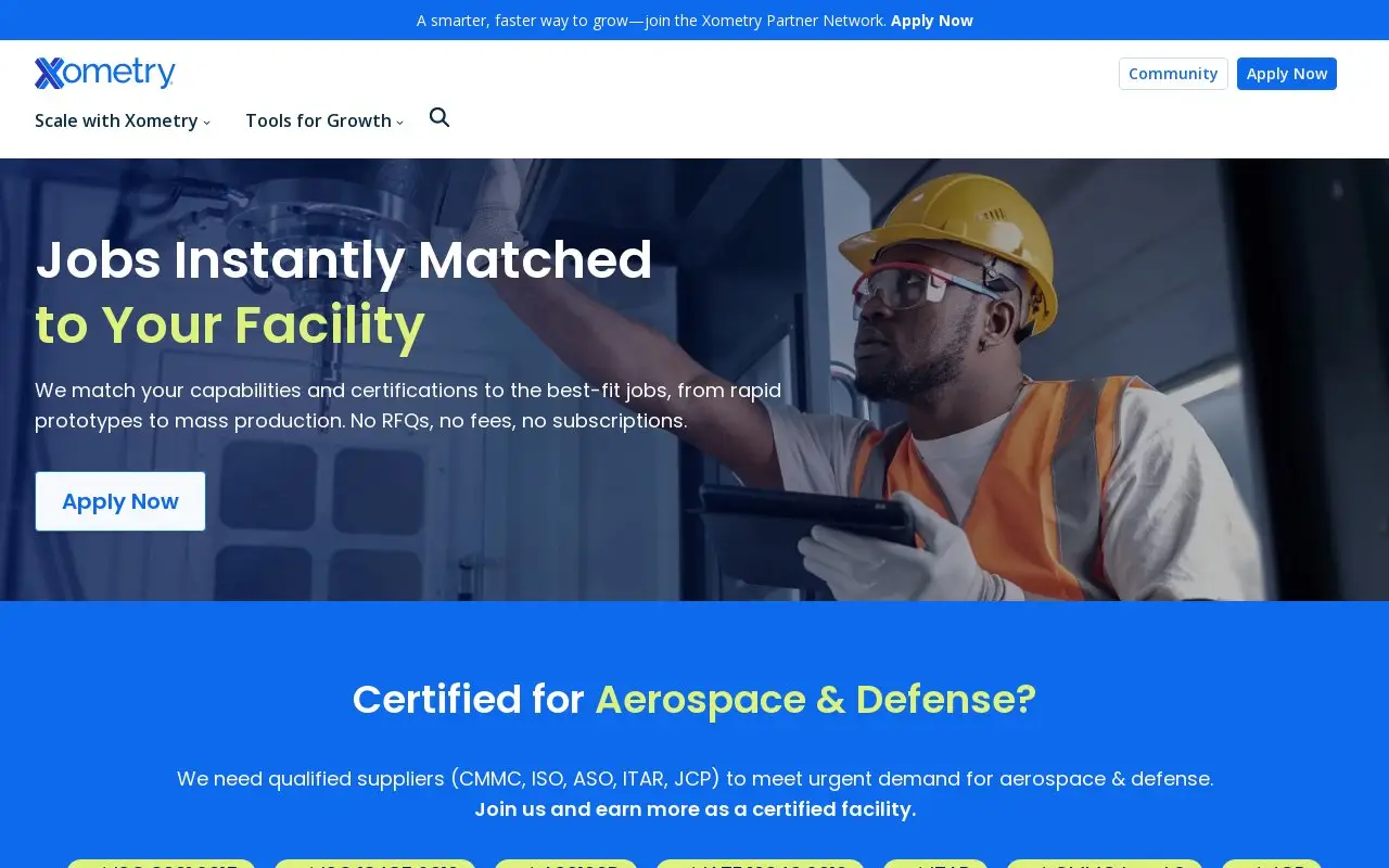 Landing page screenshot