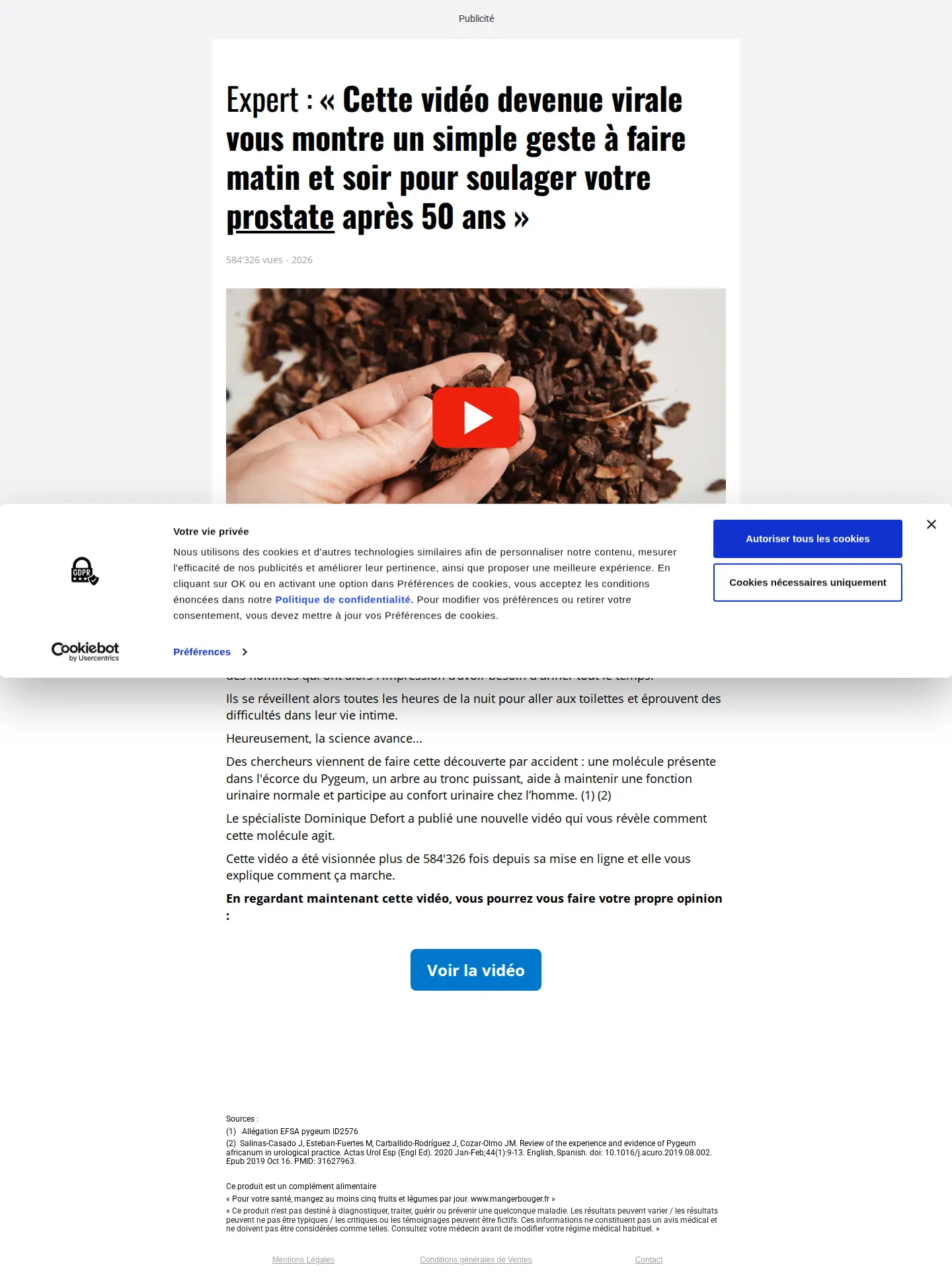 Landing page screenshot
