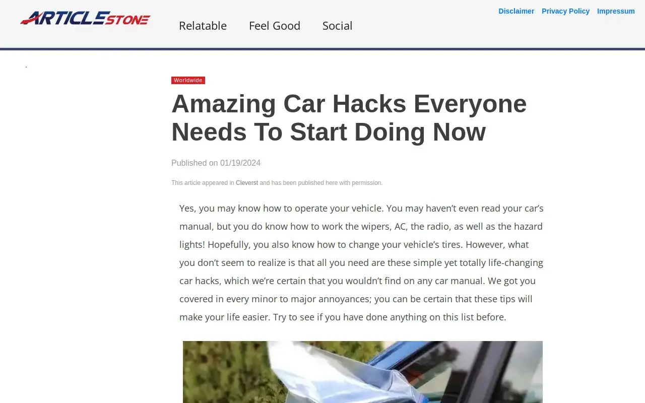 Landing page screenshot