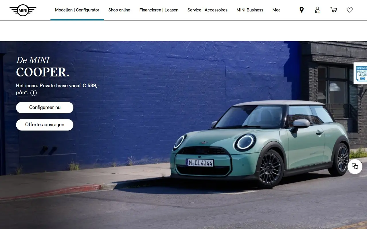 Landing page screenshot