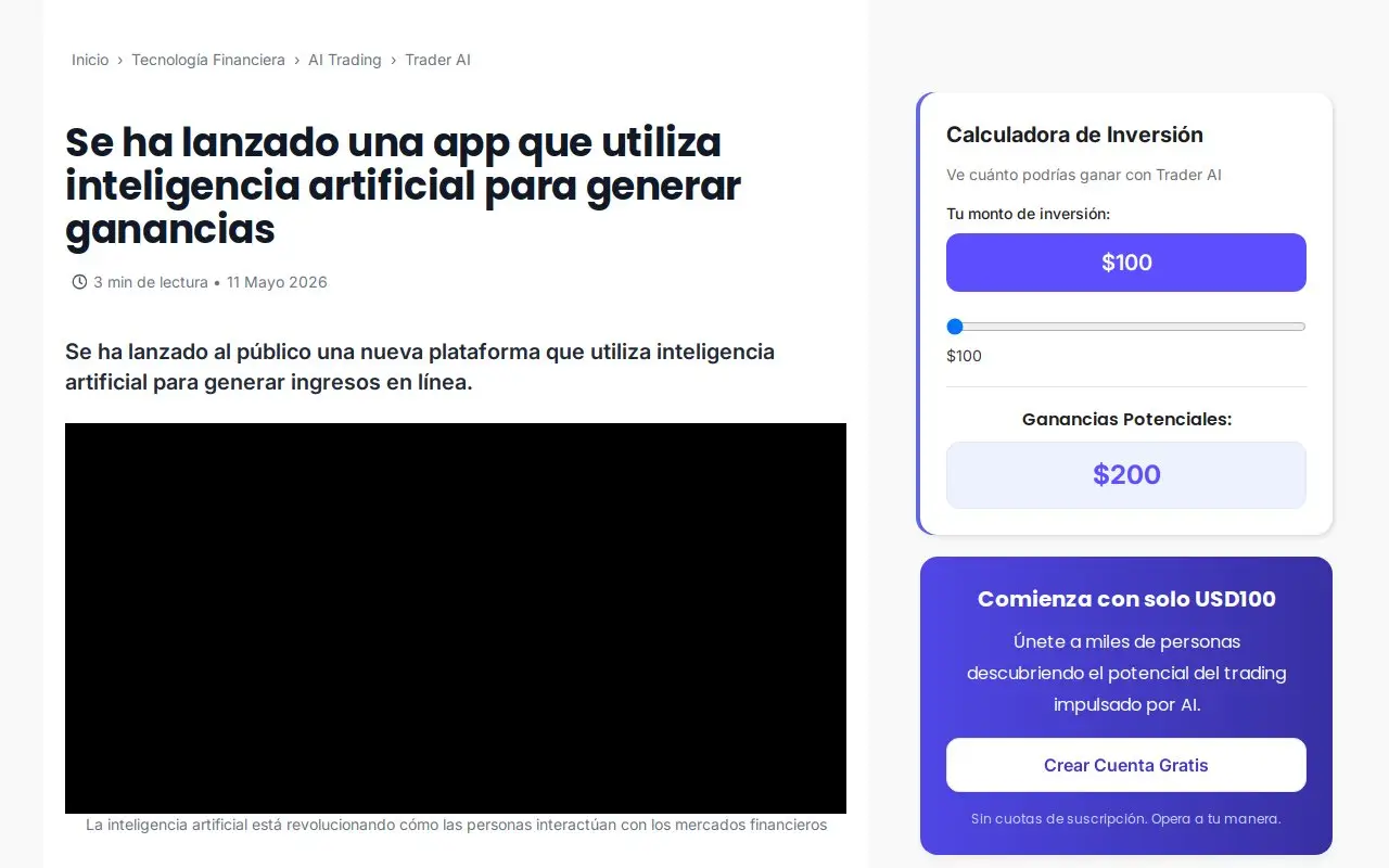 Landing page screenshot