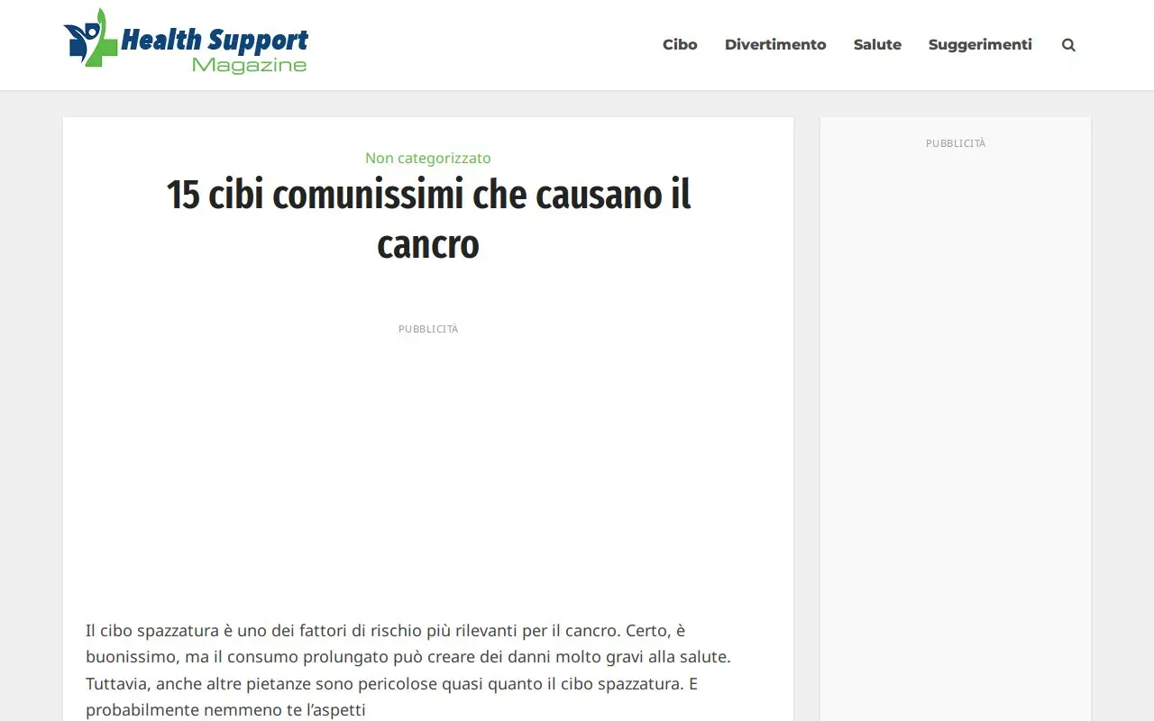 Landing page screenshot