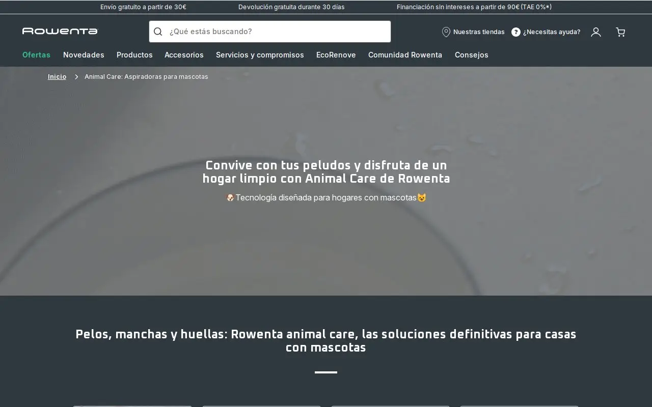 Landing page screenshot