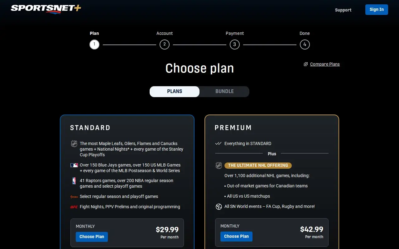 Landing page screenshot
