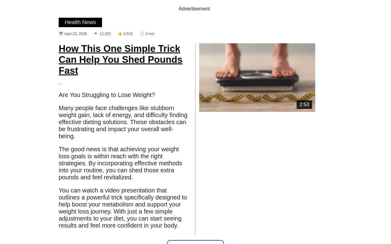 Landing page screenshot