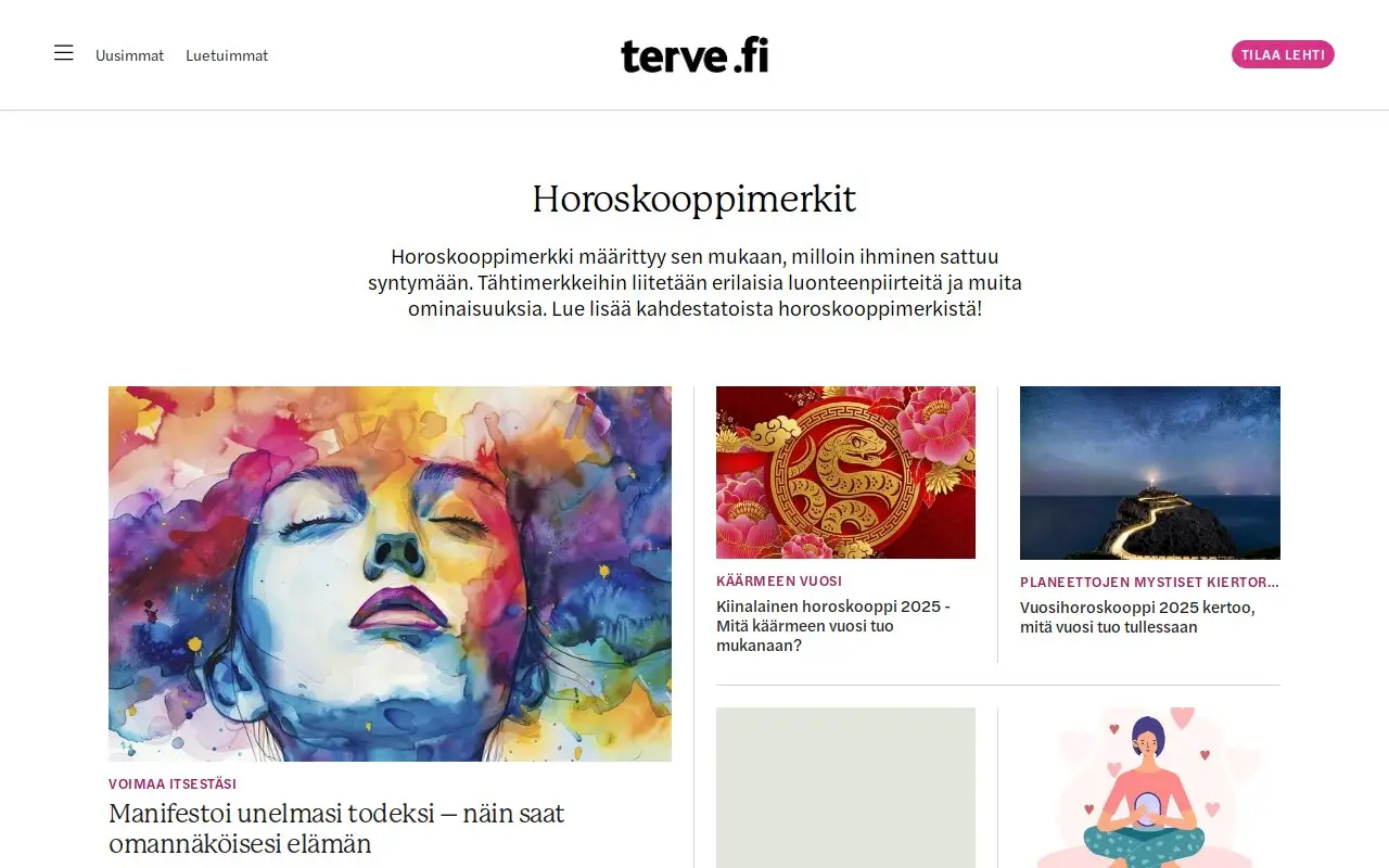 Landing page screenshot