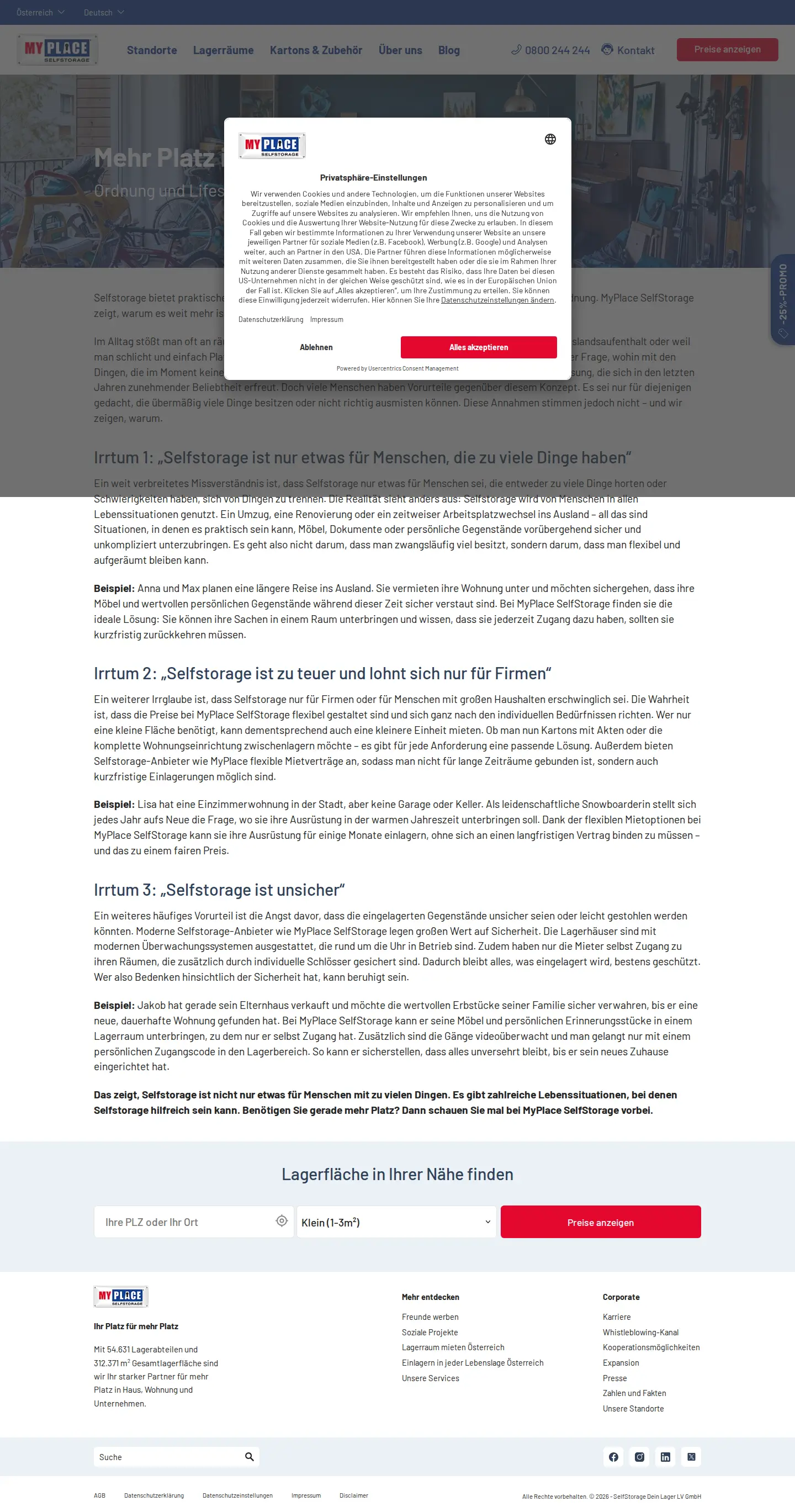 Landing page screenshot