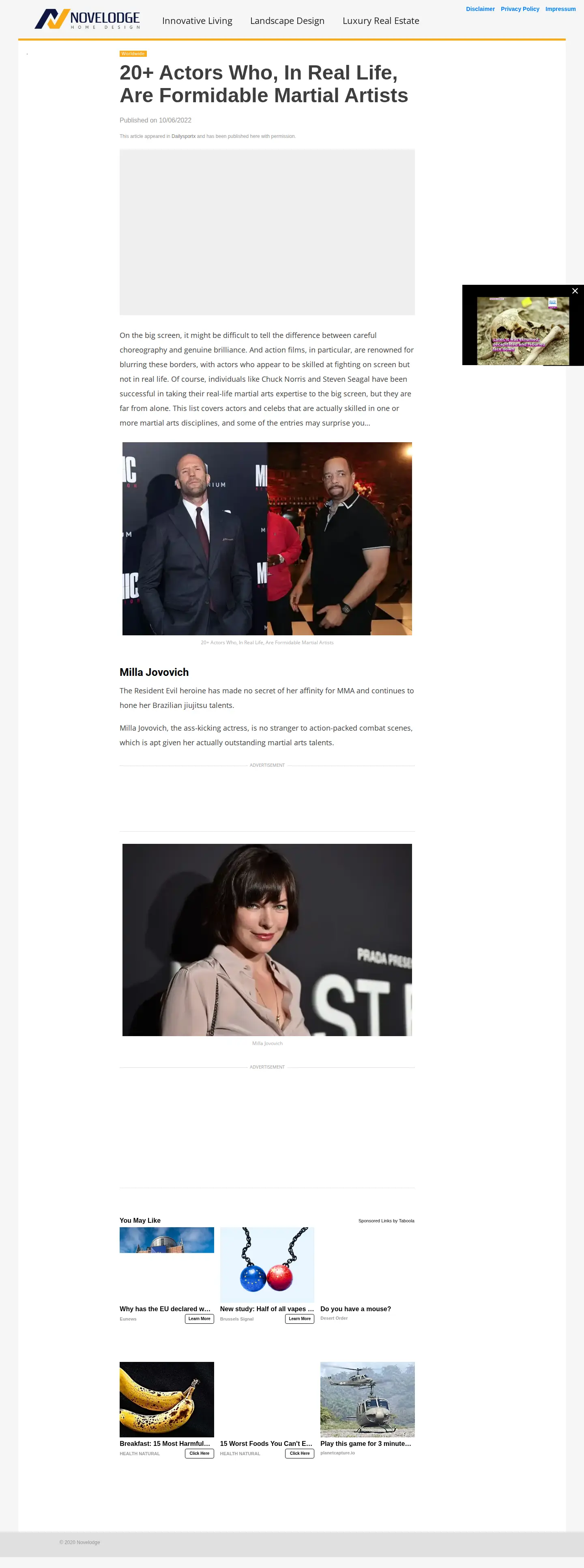 Landing page screenshot