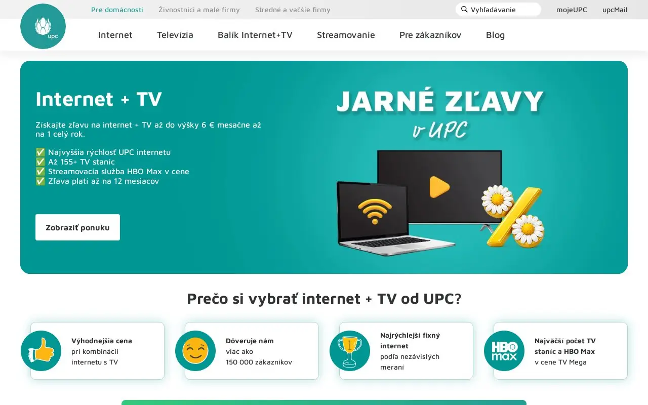 Landing page screenshot