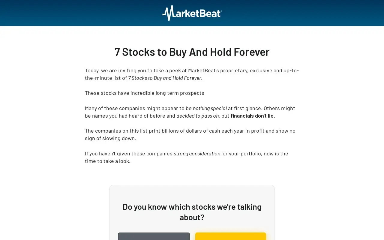 Landing page screenshot