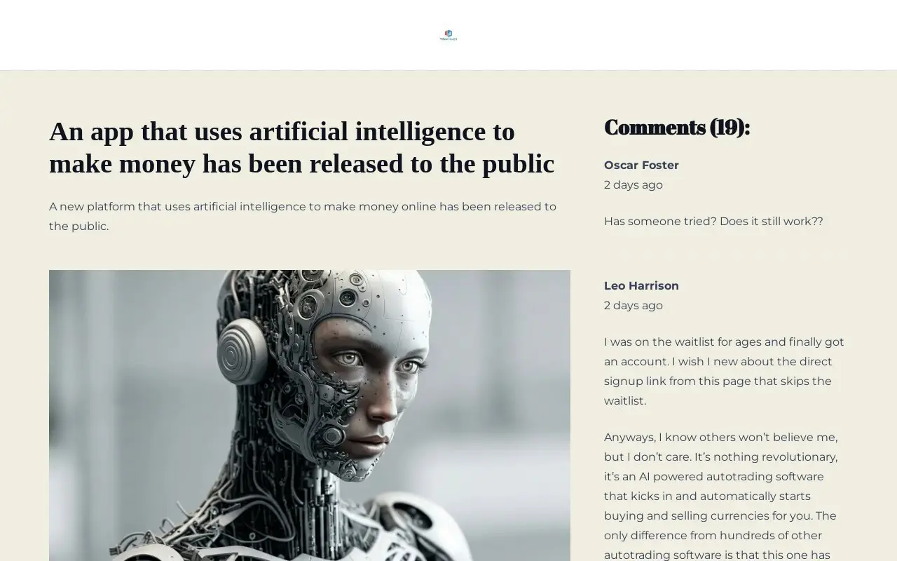 Landing page screenshot