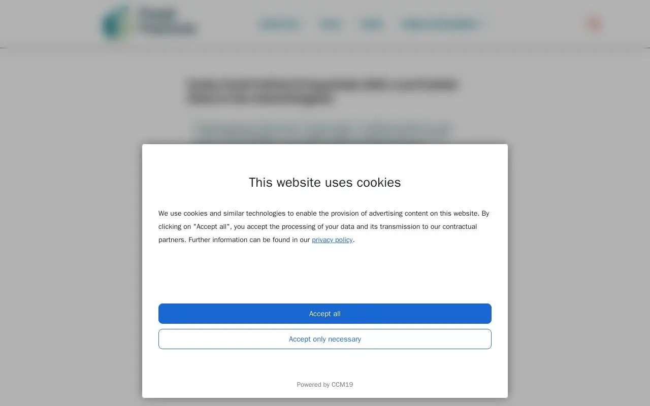Landing page screenshot