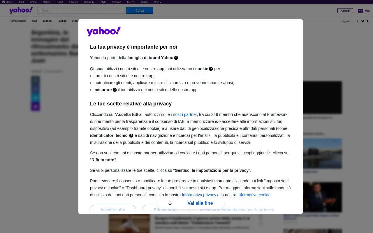 Landing page screenshot