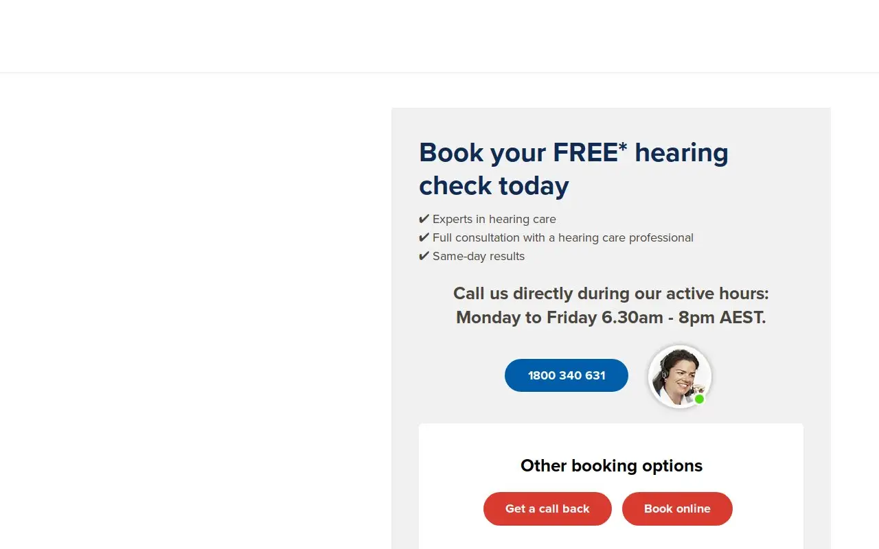 Landing page screenshot